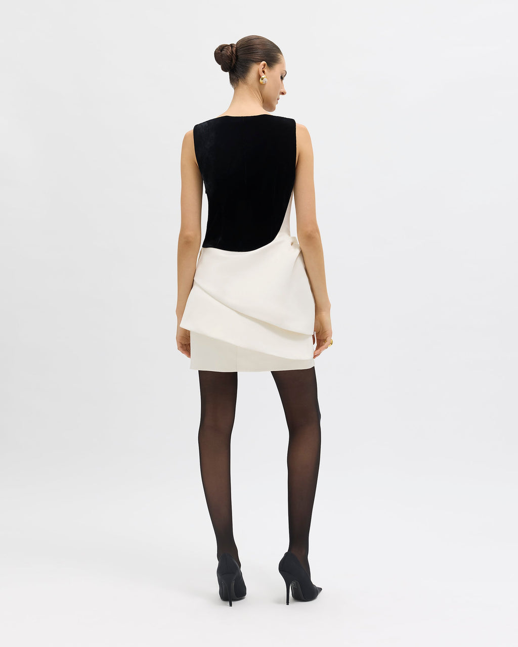 Margot Dress in Noir/Ivory