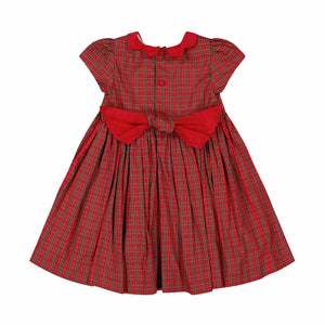 Marguerite Red Tartan Smocked Dress