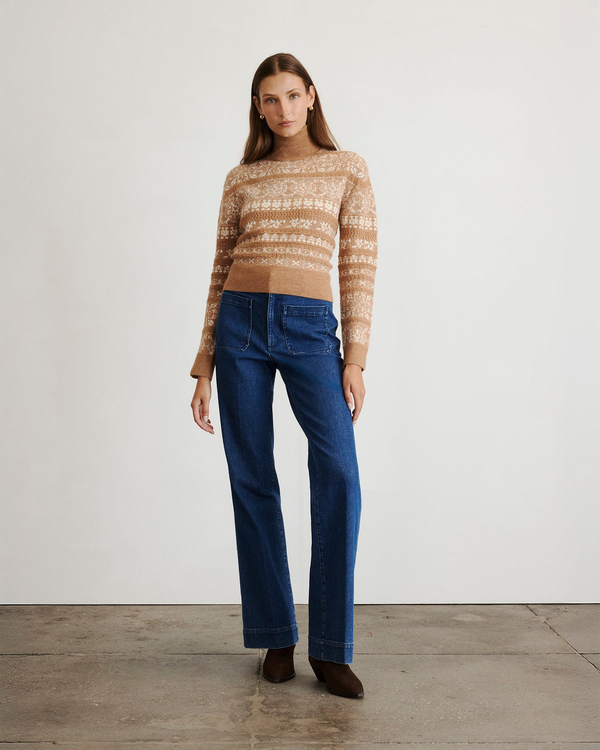 Mariah Sweater in Camel & Cream Multi