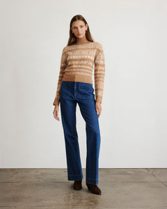 Mariah Sweater in Camel & Cream Multi