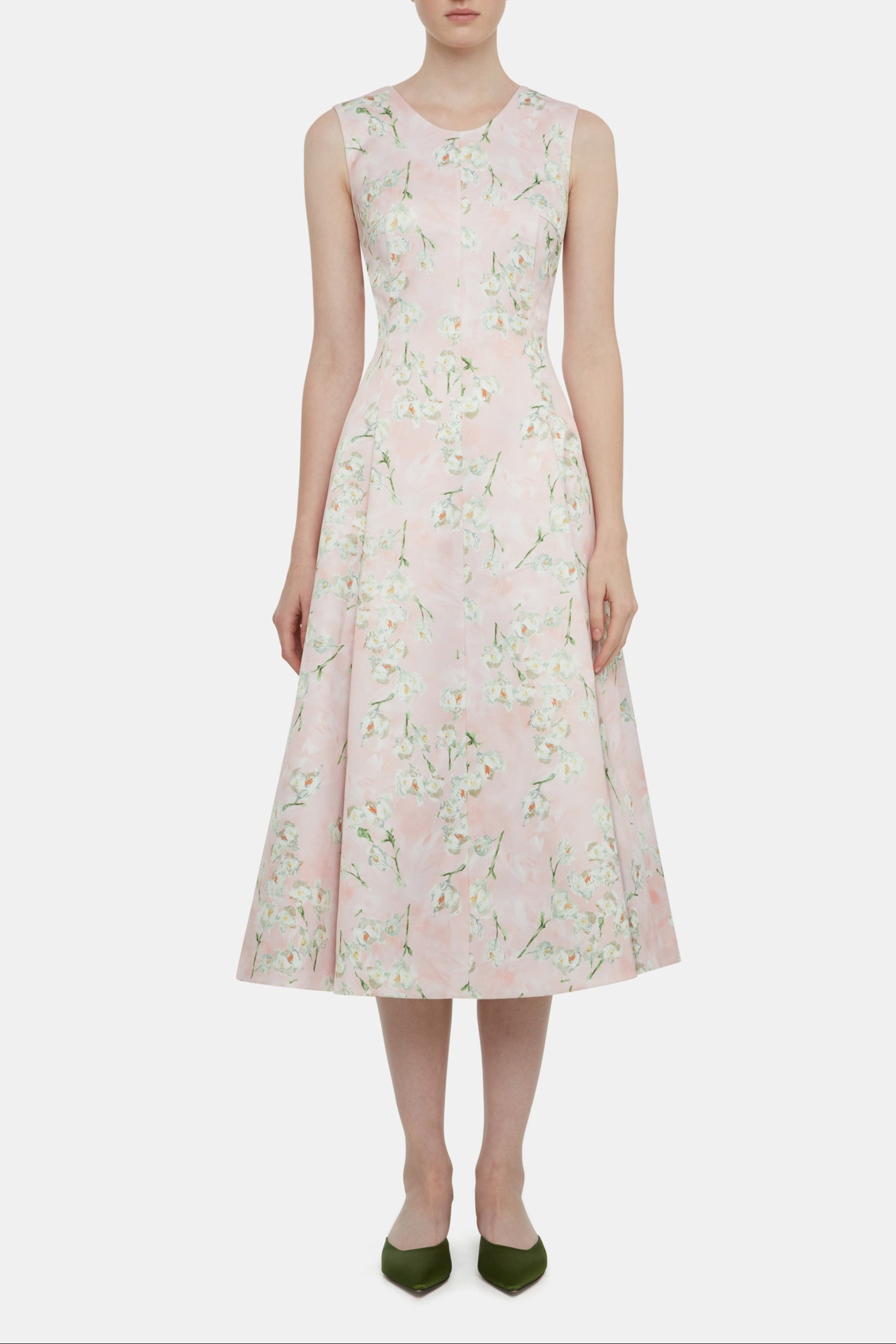 Maribelle Dress In Little Lillies On Pink Floral Print Genzianella