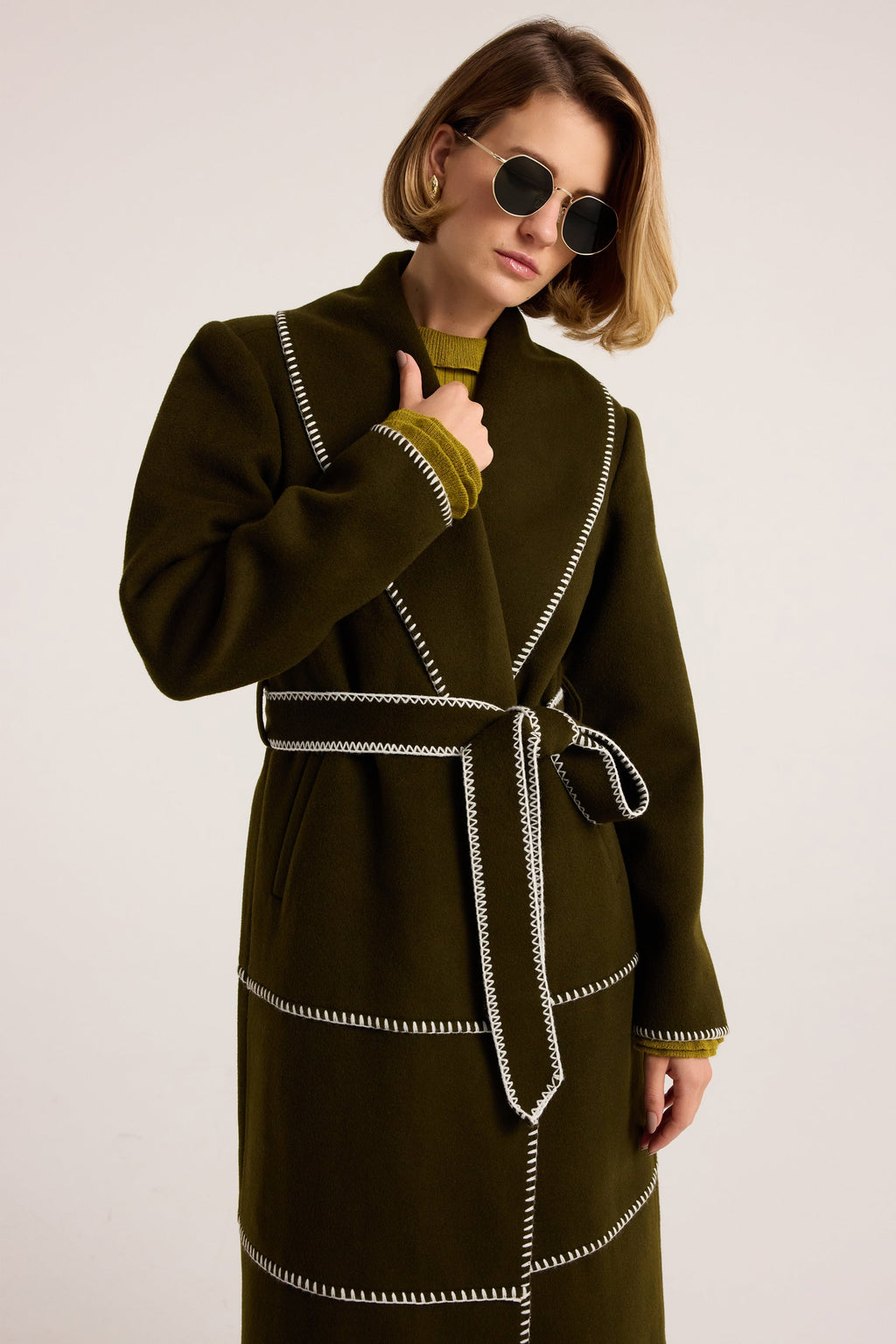 Chloe Coat in Juniper Green
