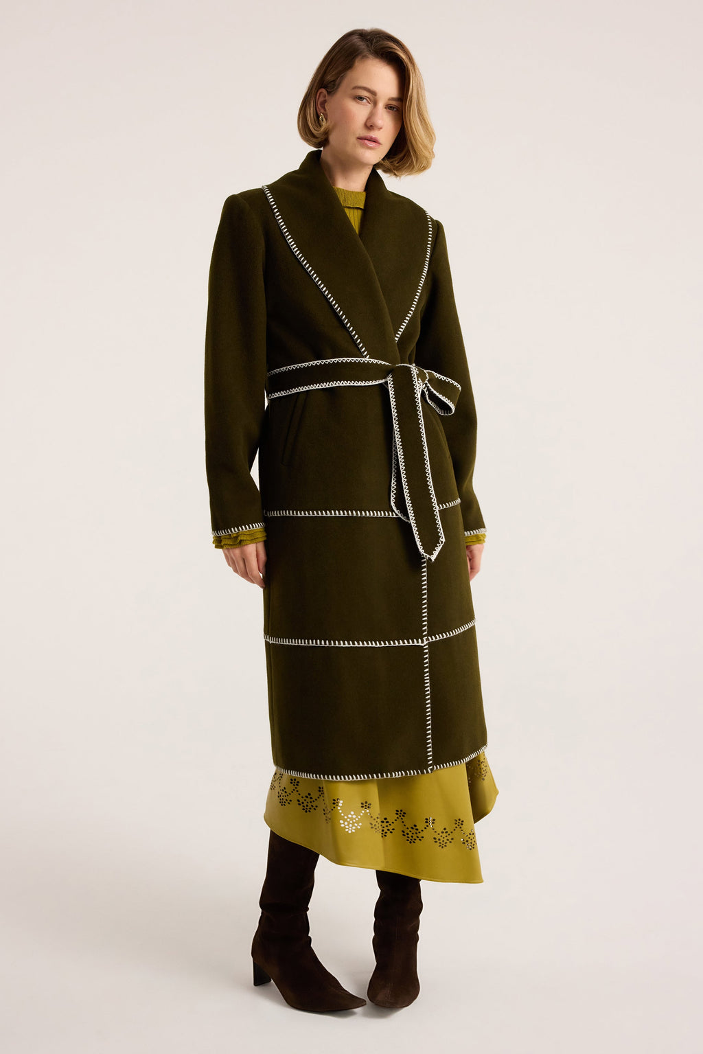 Chloe Coat in Juniper Green
