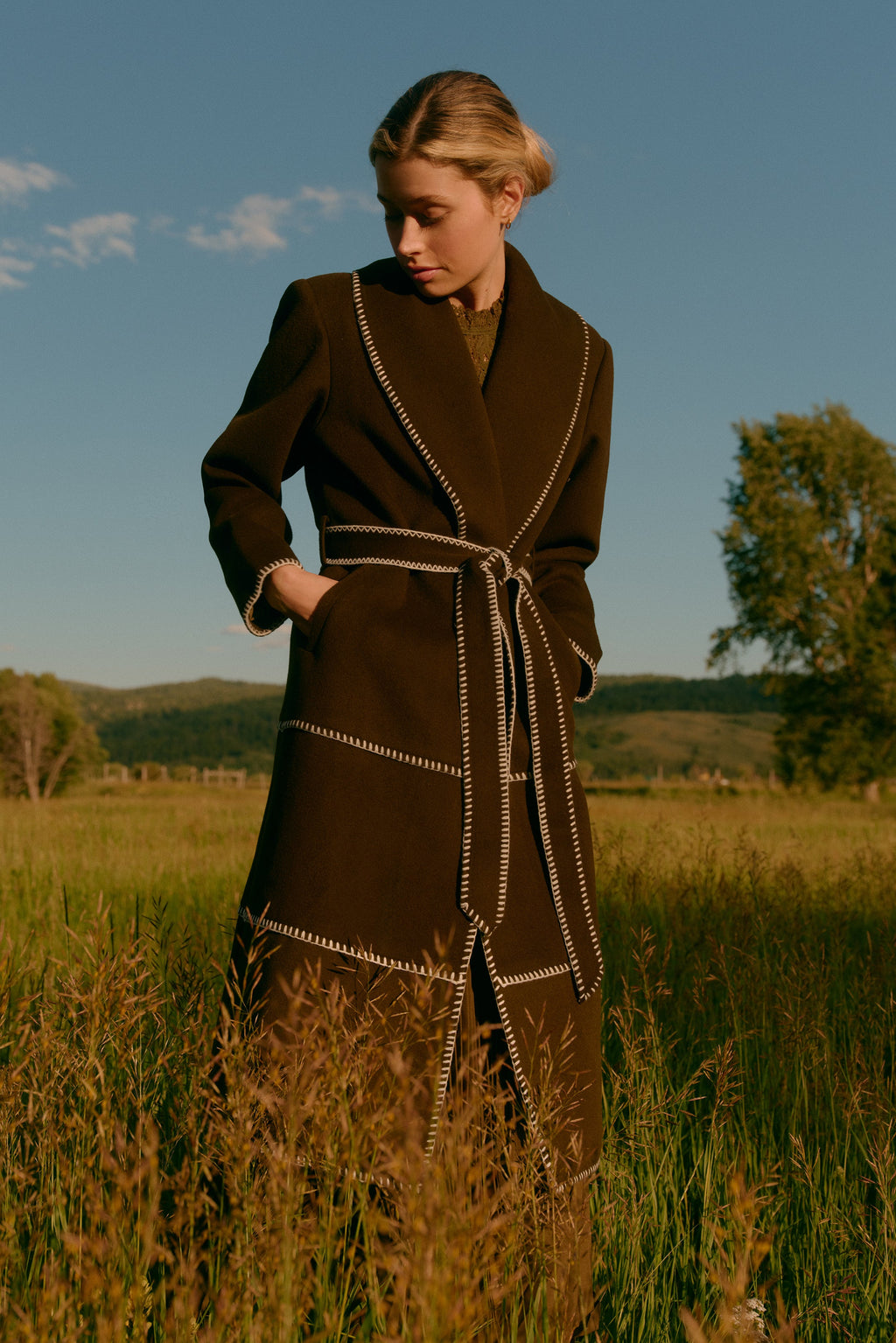 Chloe Coat in Juniper Green