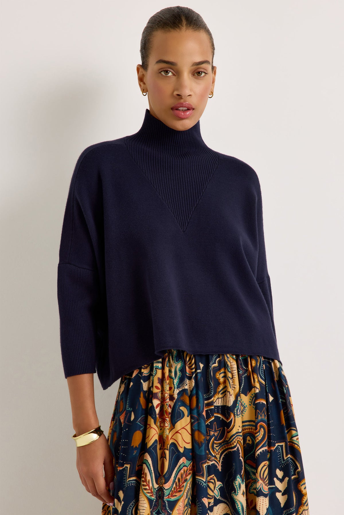 Claudie Popover in Navy