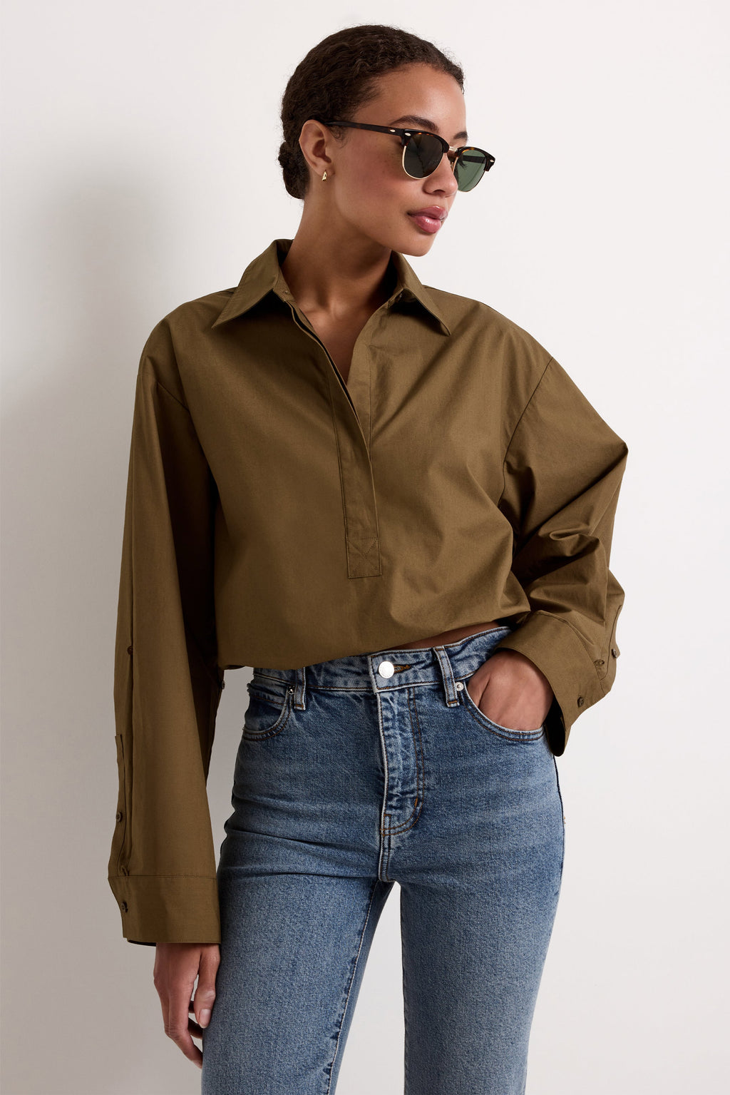 Dallas Top in Juniper Green
