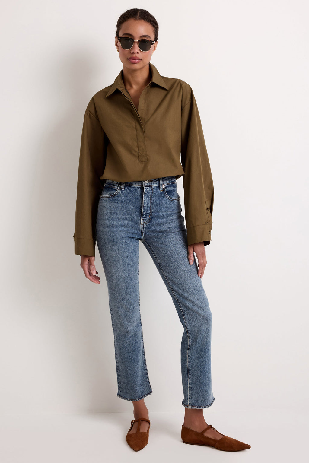 Dallas Top in Juniper Green