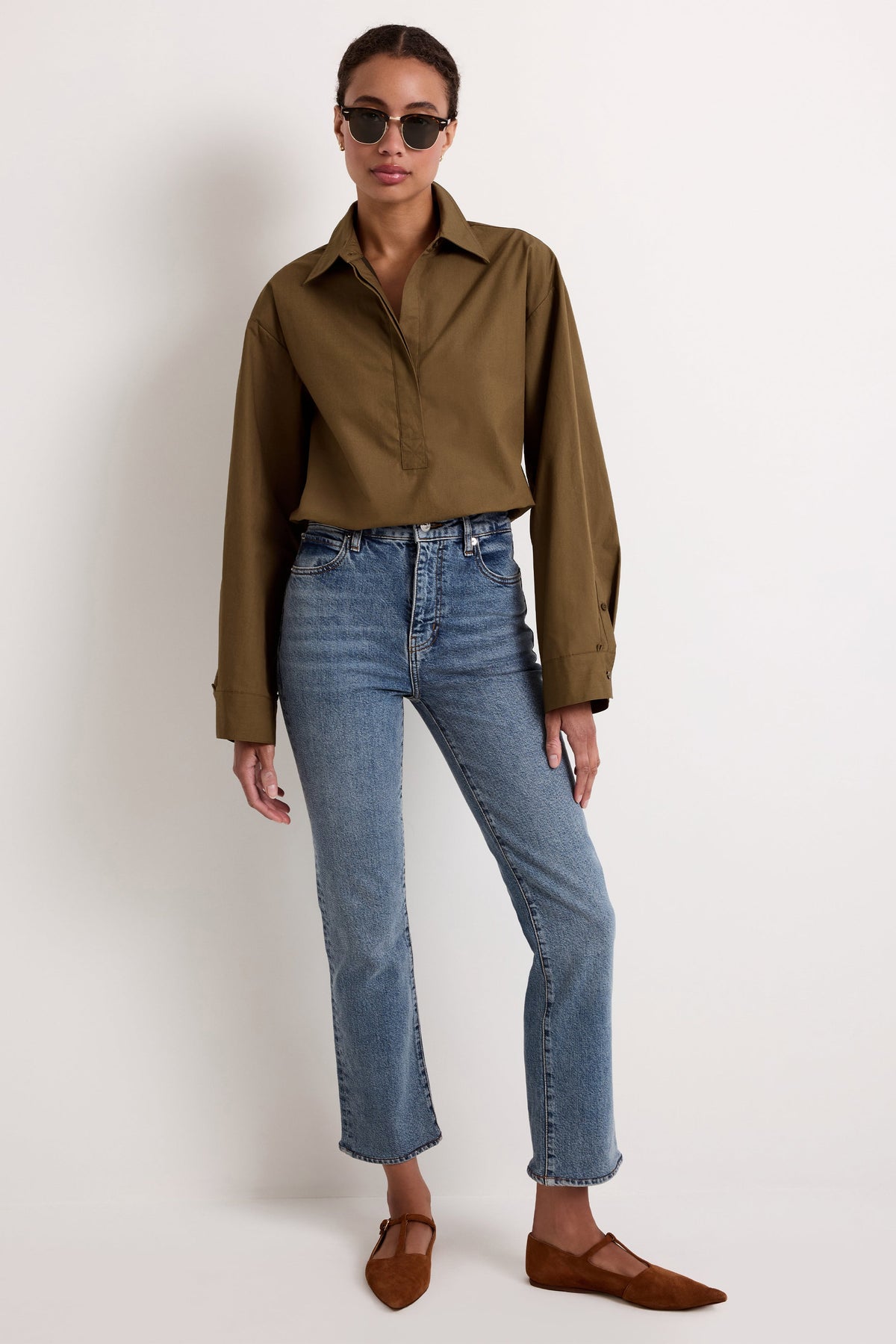 Dallas Top in Juniper Green