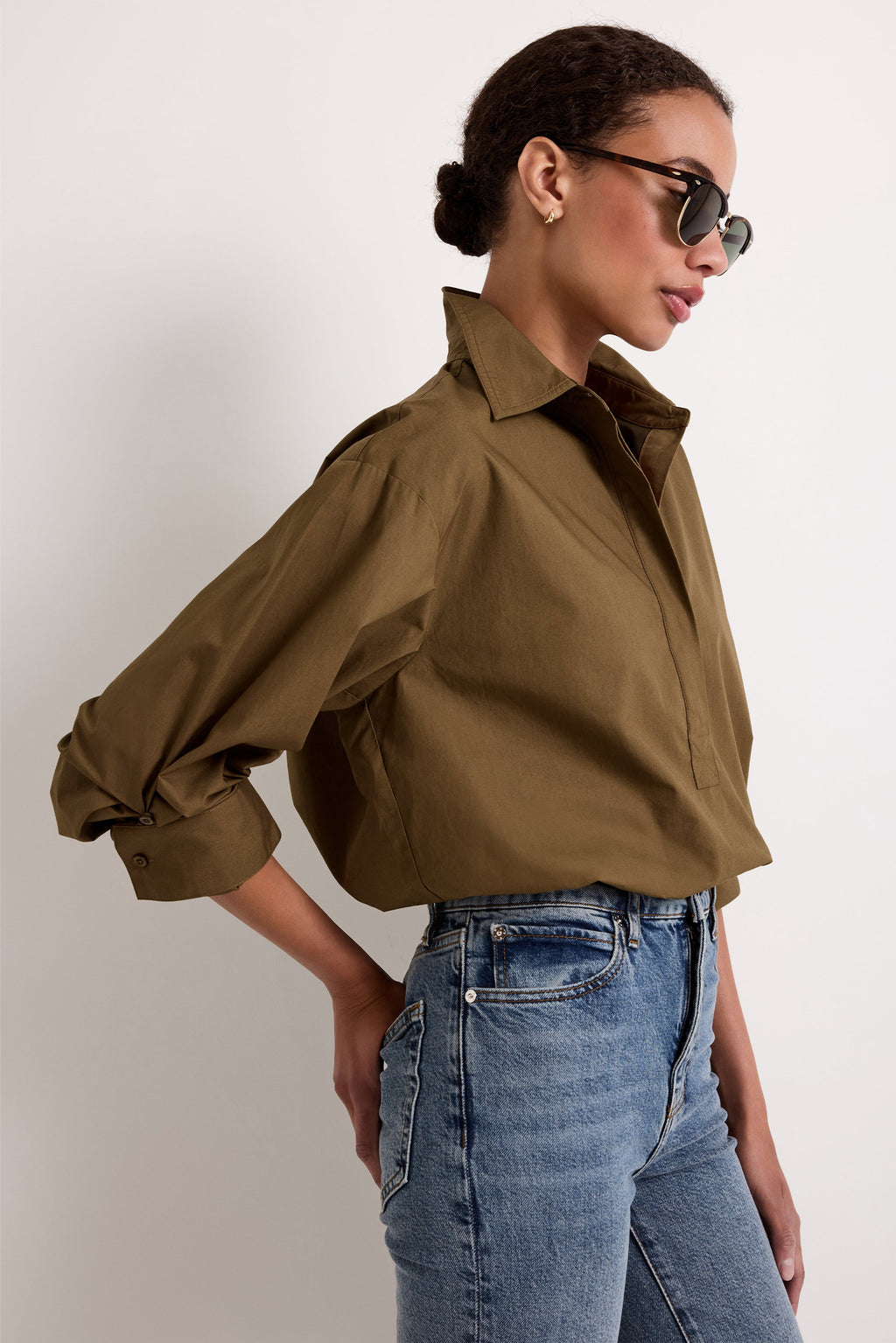 Dallas Top in Juniper Green