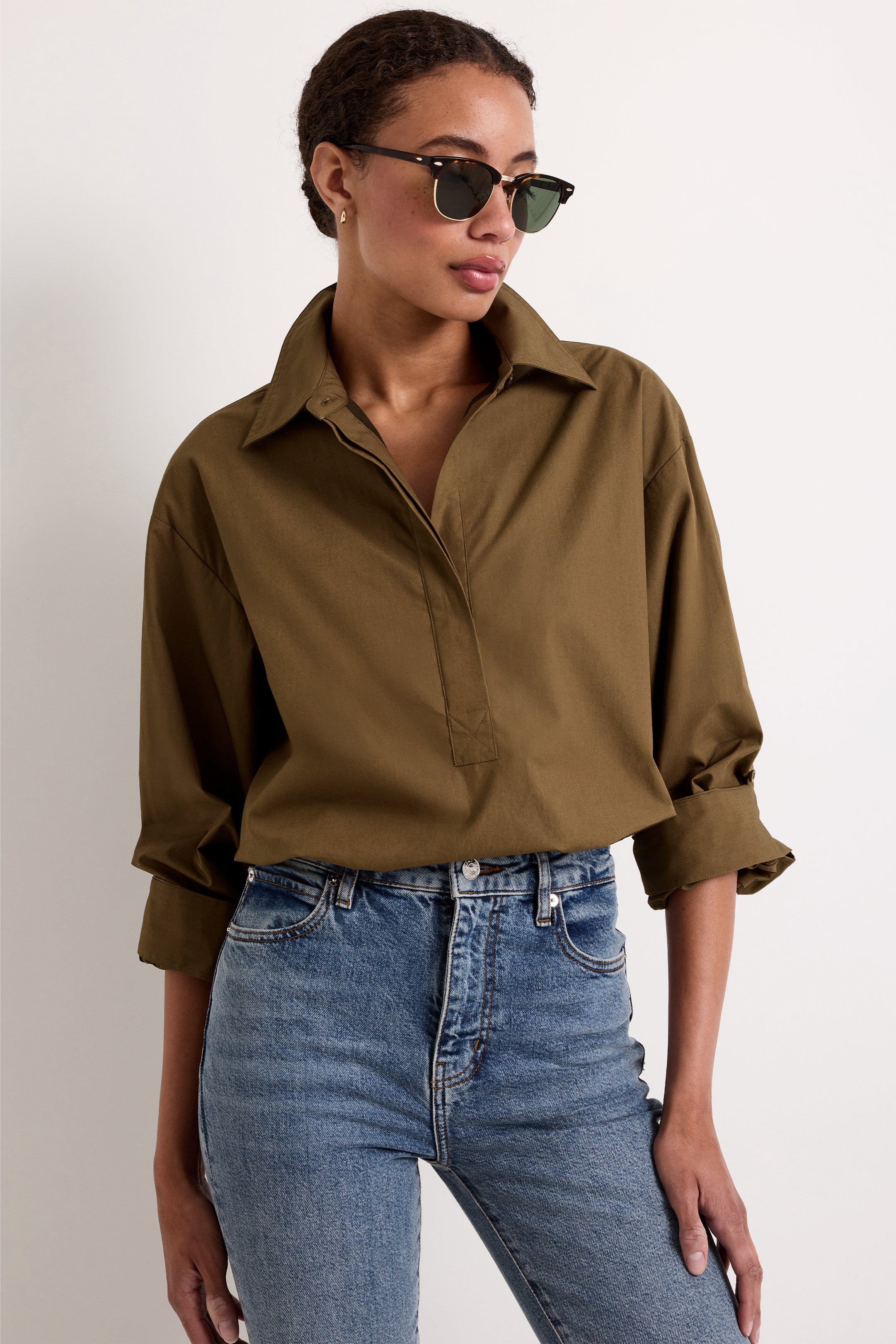 Dallas Top in Juniper Green