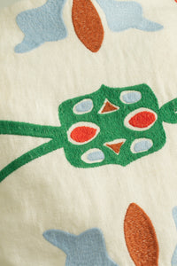 Sleeveless top with colorful abstract floral embroidery