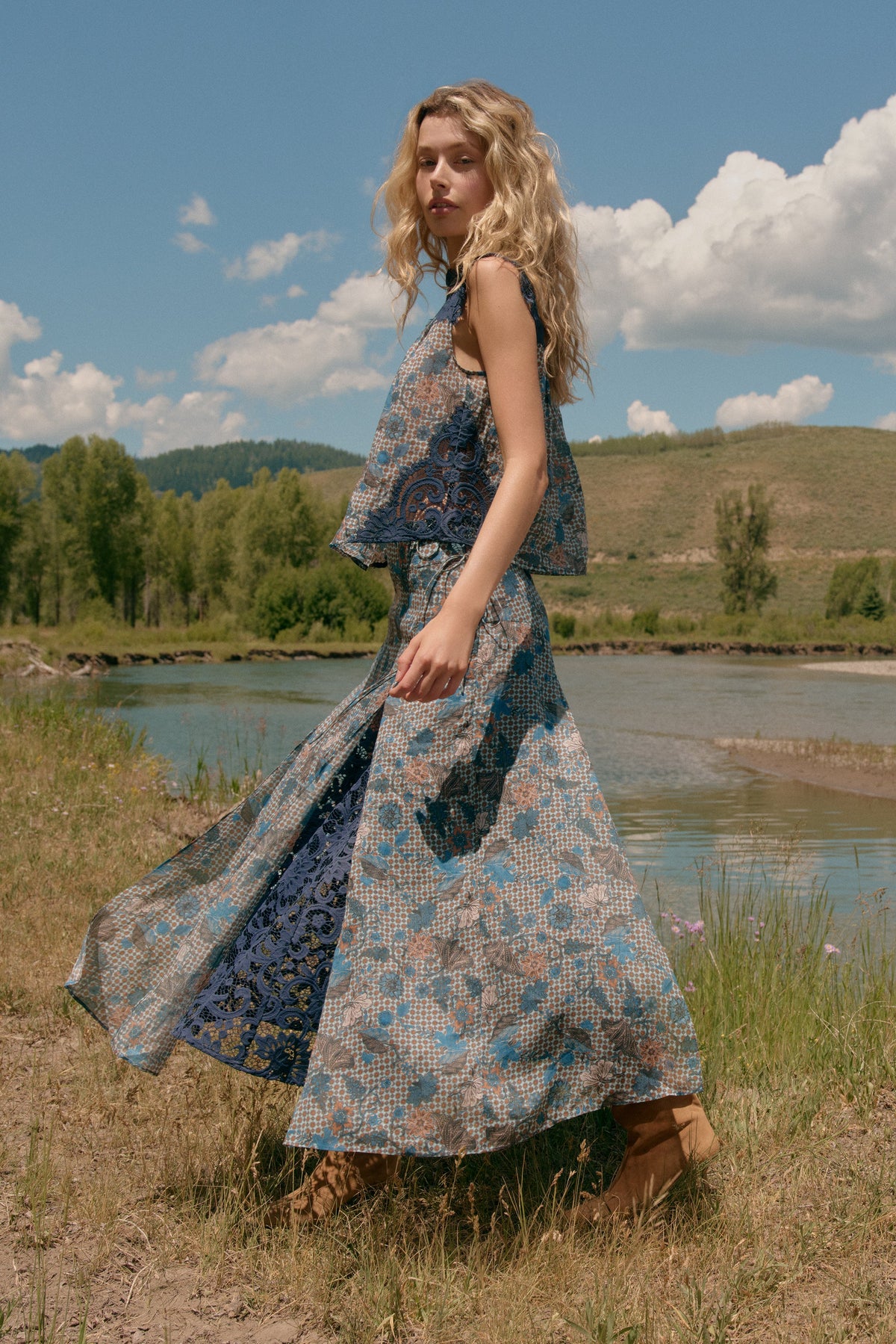 Gracen Skirt in Aegean