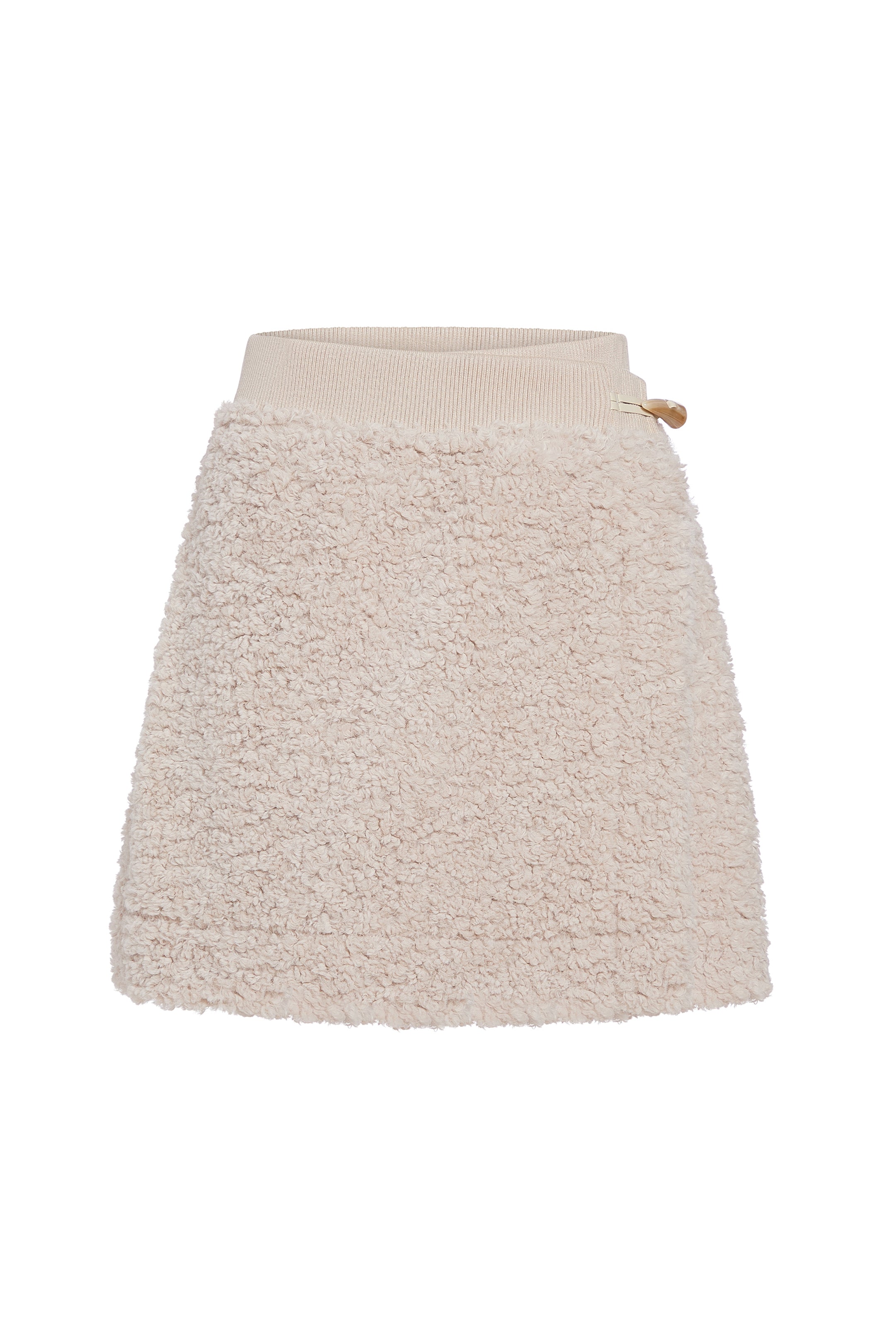 Beige textured wrap skirt 