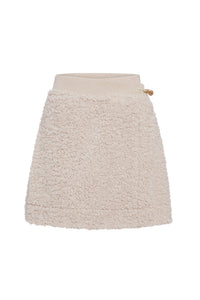 Beige textured wrap skirt 