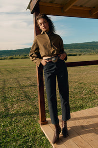 Dallas Top in Juniper Green
