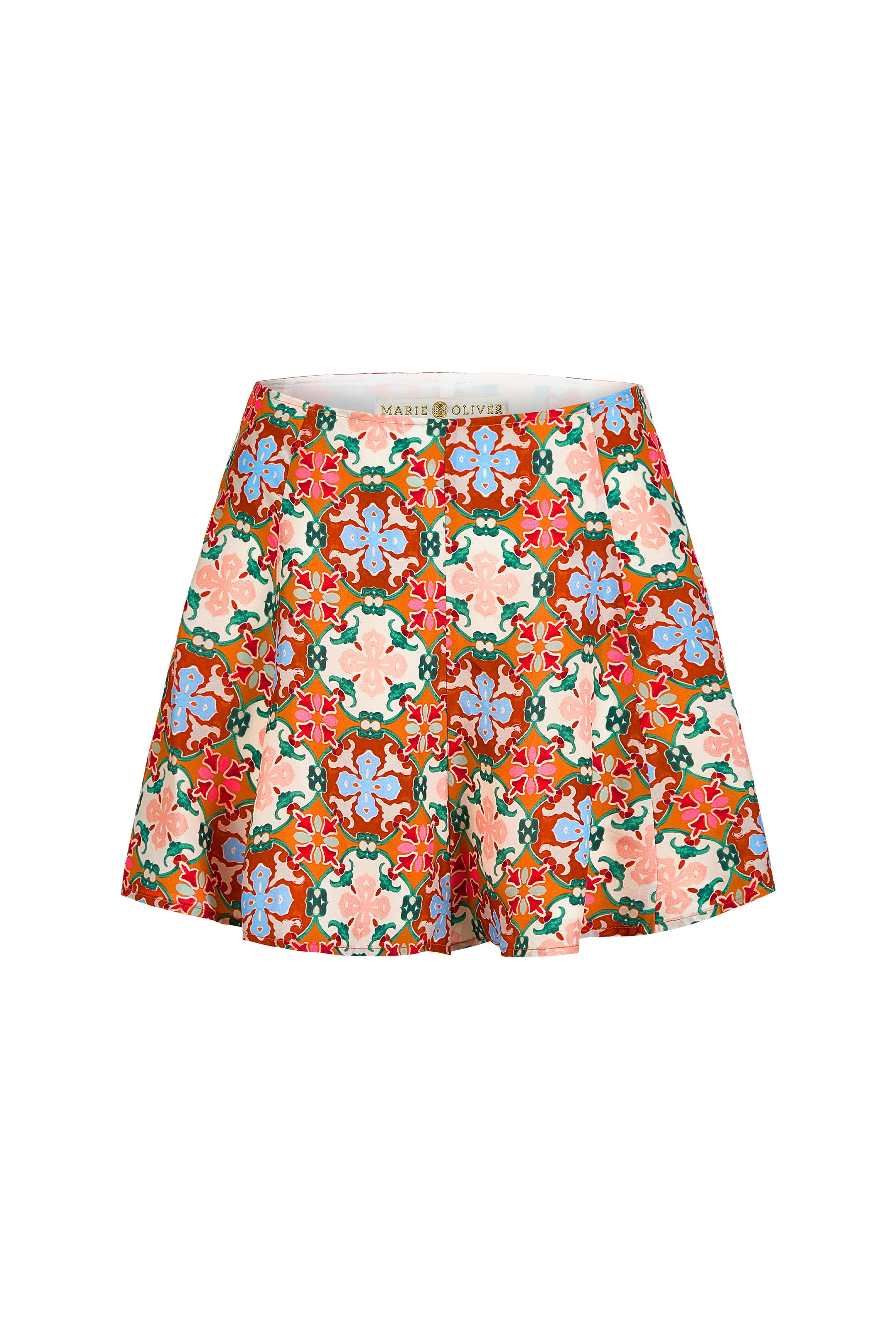 Statement shorts with a colorful mosaic design and relaxed fit