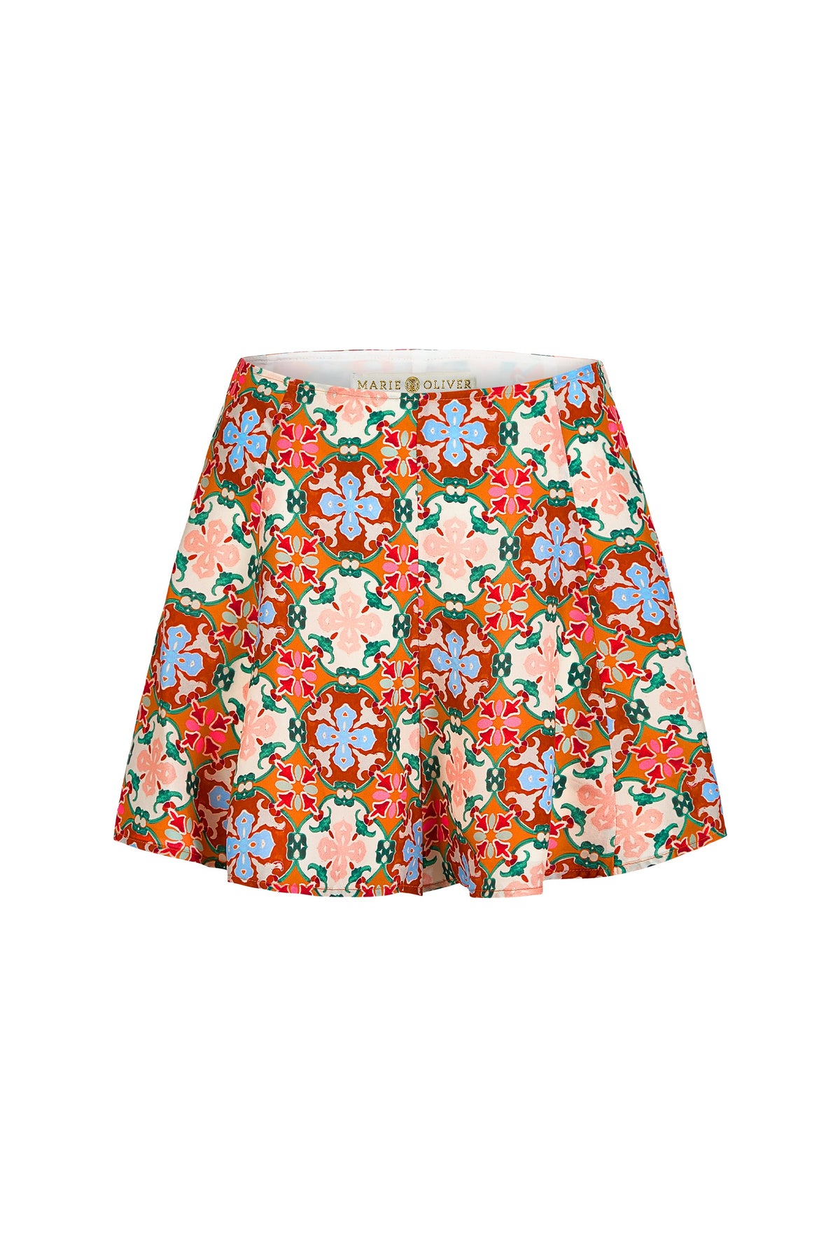 Statement shorts with a colorful mosaic design and relaxed fit