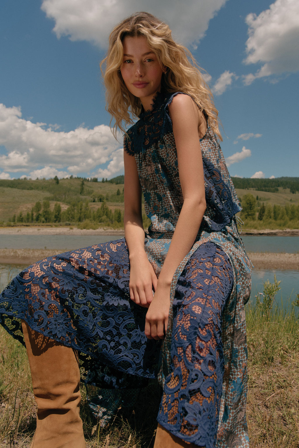 Gracen Skirt in Aegean