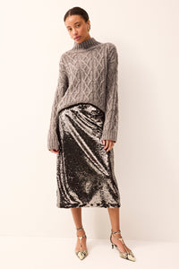 Sequin midi skirt for cocktail attire