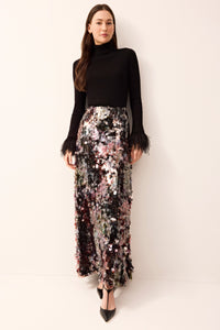 Disc Sequin Maxi Skirt