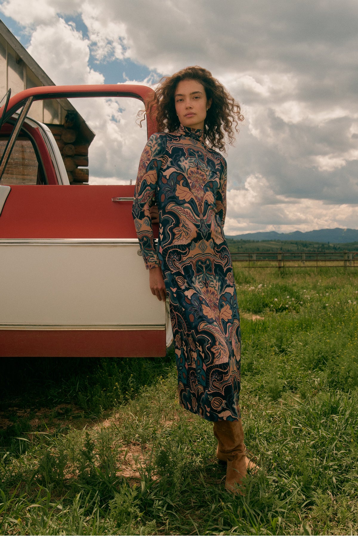 Paxton Dress in Saddle