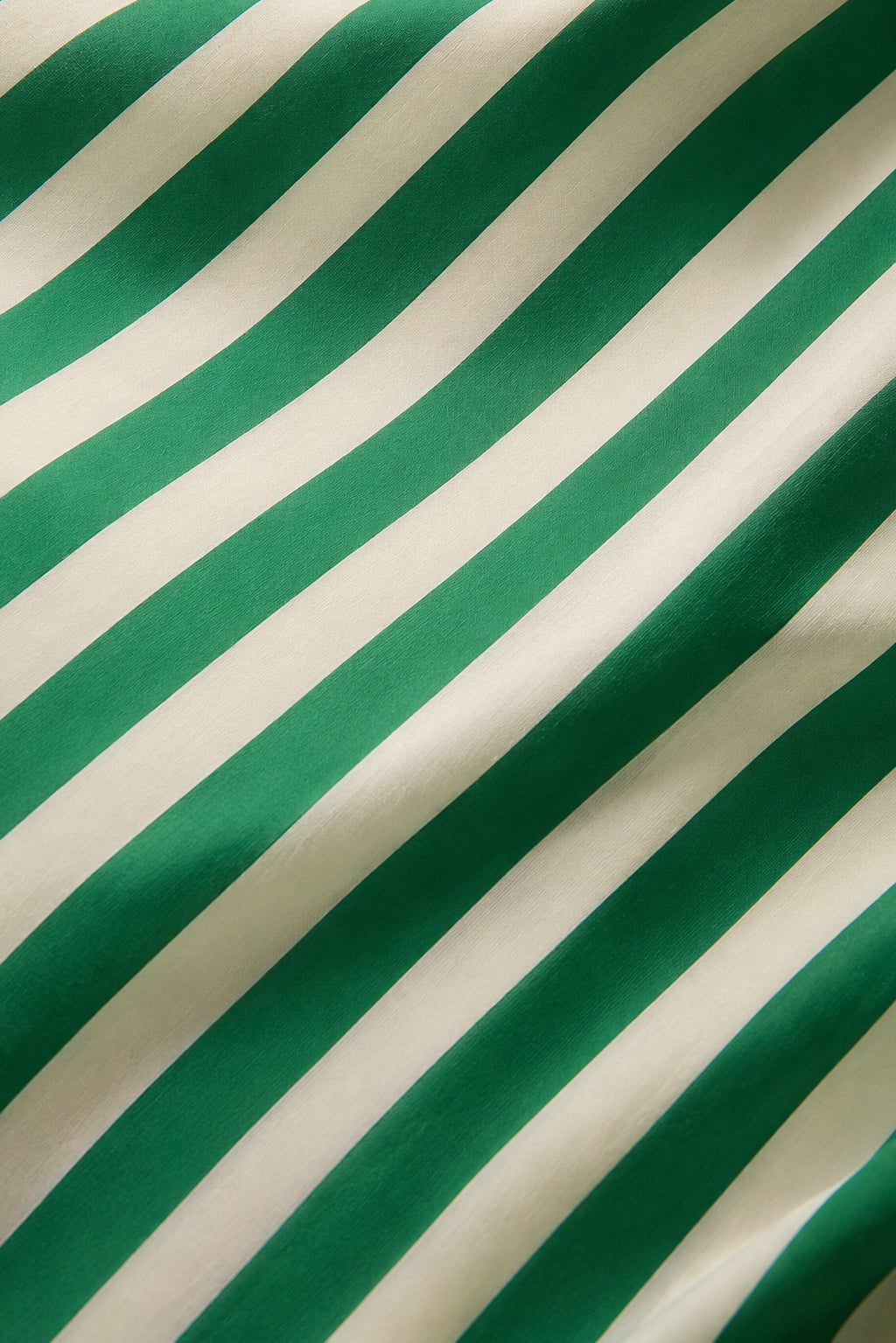Casual green and white striped midi skirt
