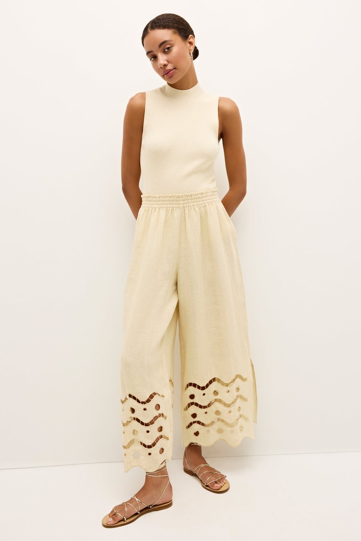 Marin Pant in Birch Eyelet