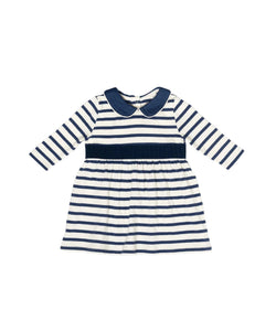 Marie Clare Baby Dress in Navy Stripe