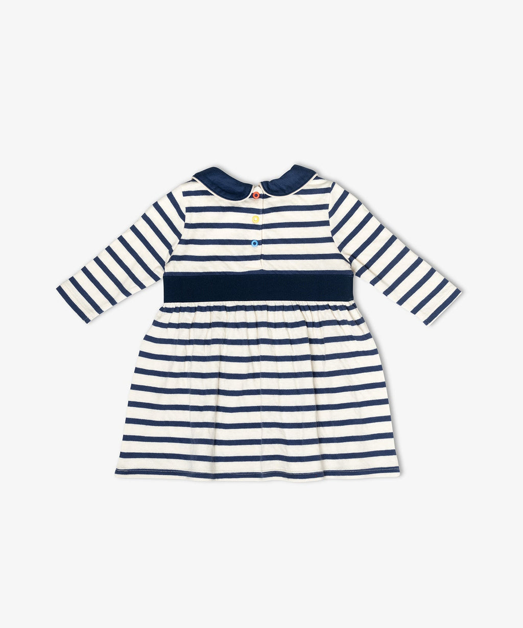 Marie Clare Baby Dress in Navy Stripe