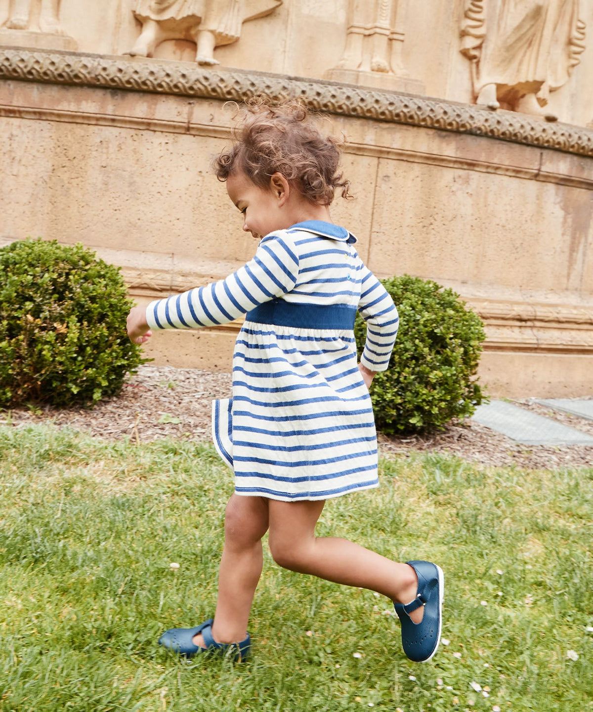 Marie Clare Baby Dress in Navy Stripe