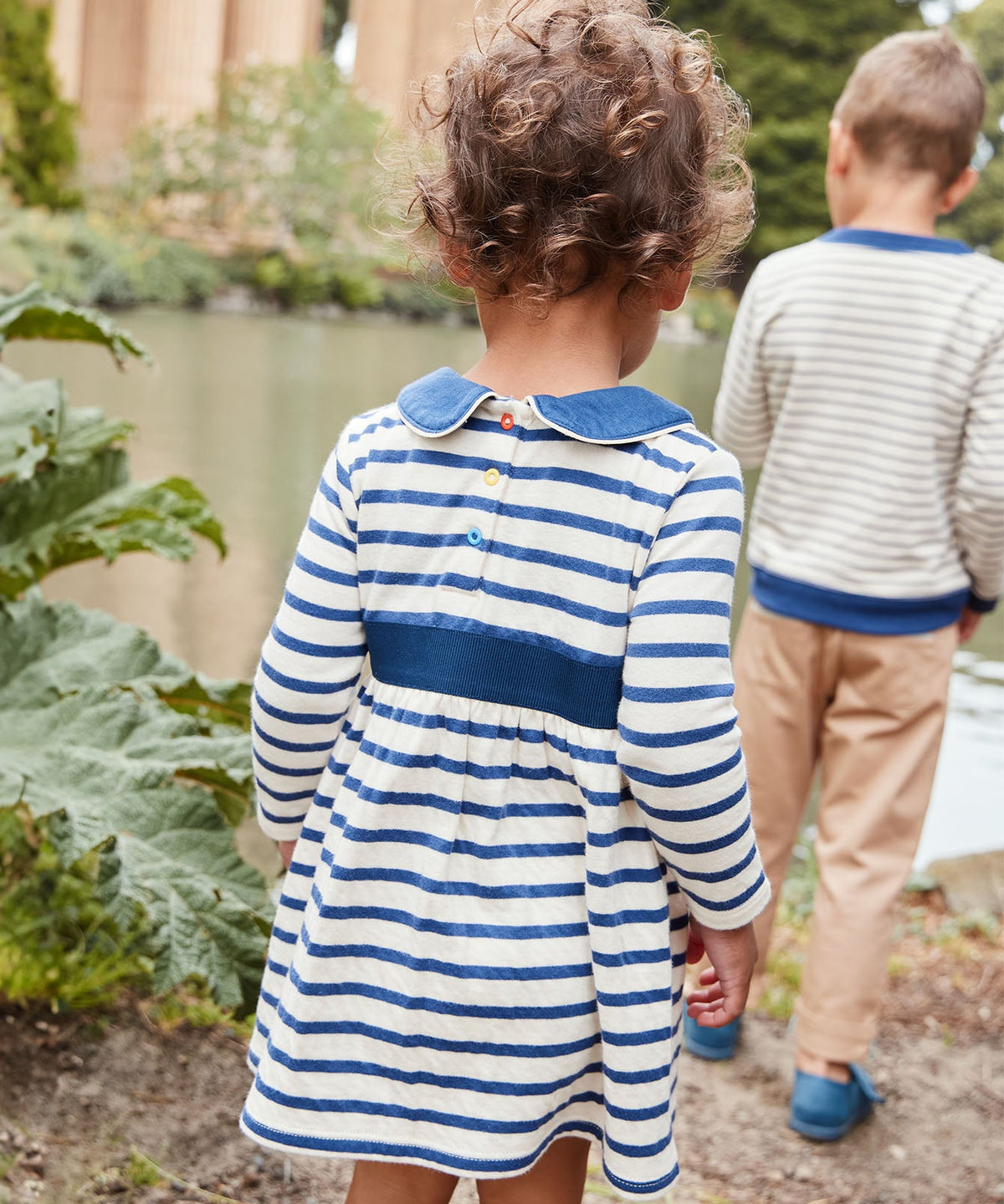 Marie Clare Baby Dress in Navy Stripe