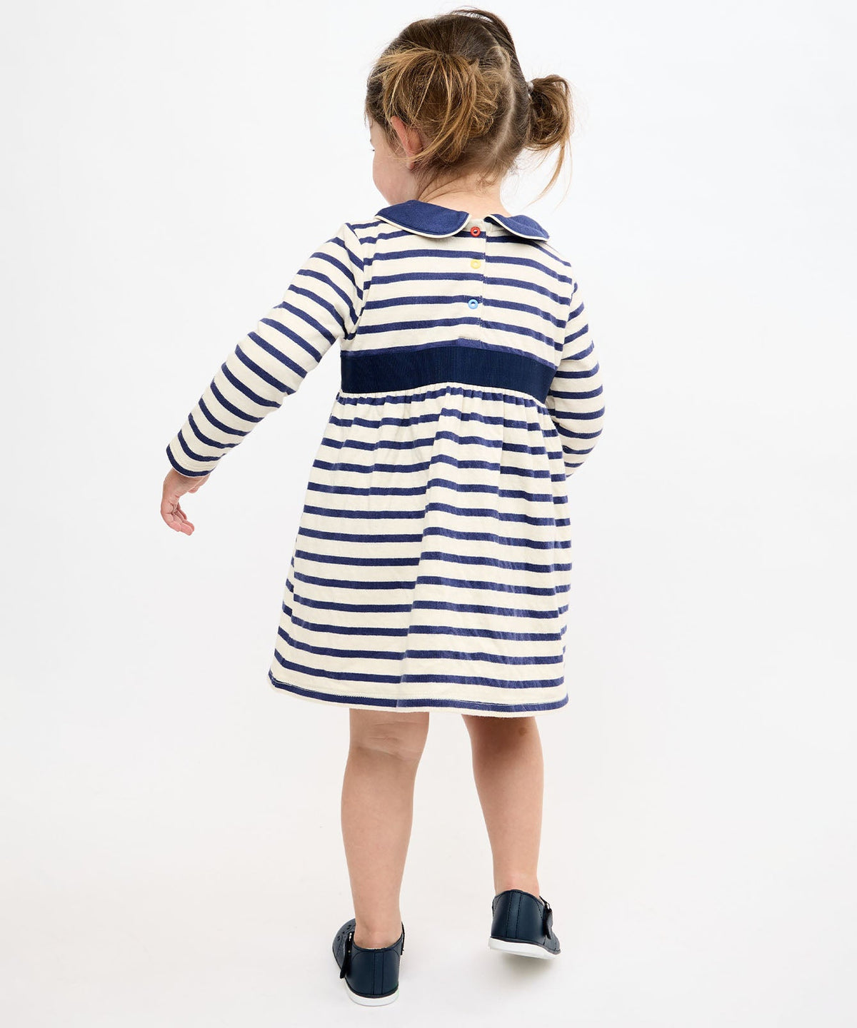 Marie Clare Baby Dress in Navy Stripe