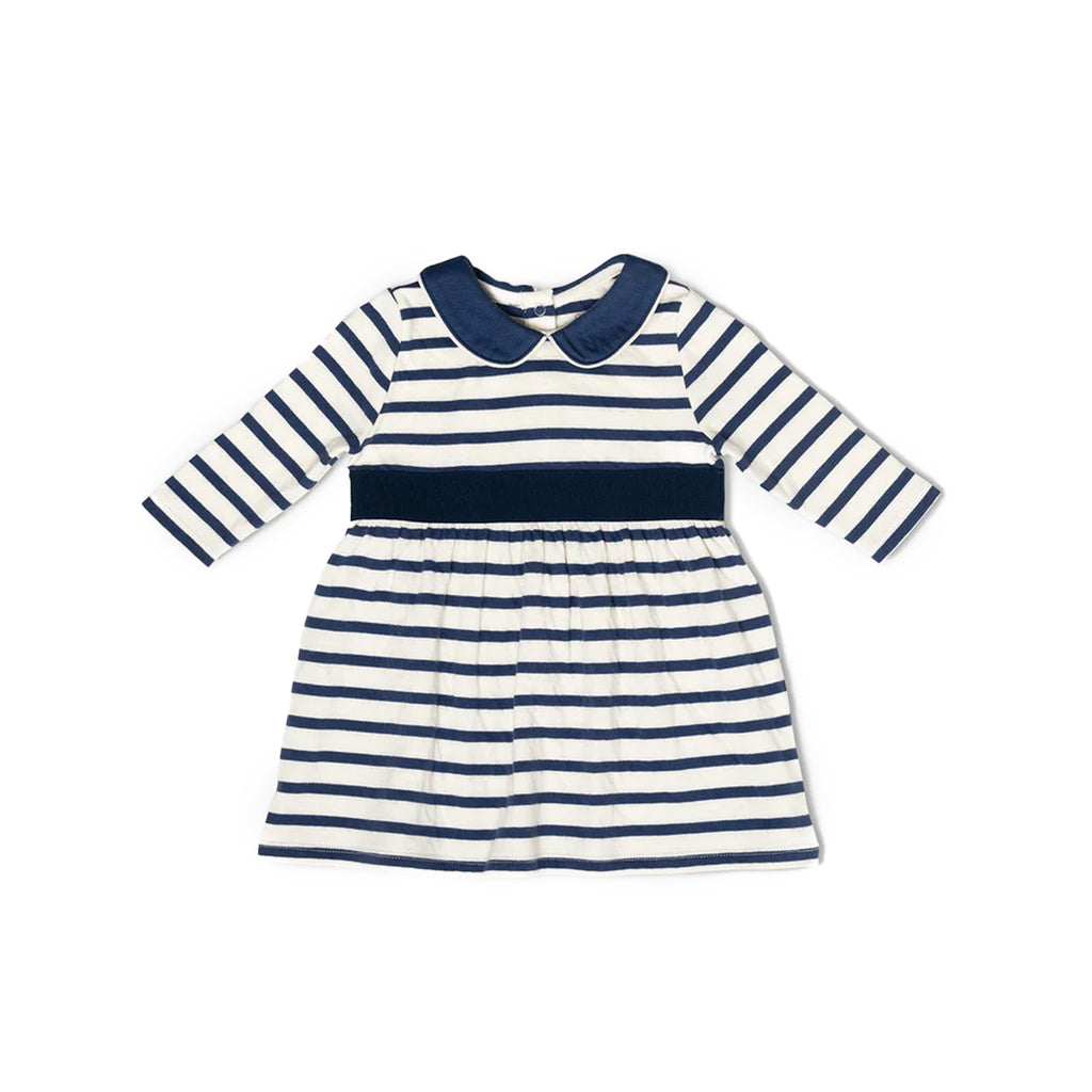 Marie Clare Baby Dress in Navy Stripe