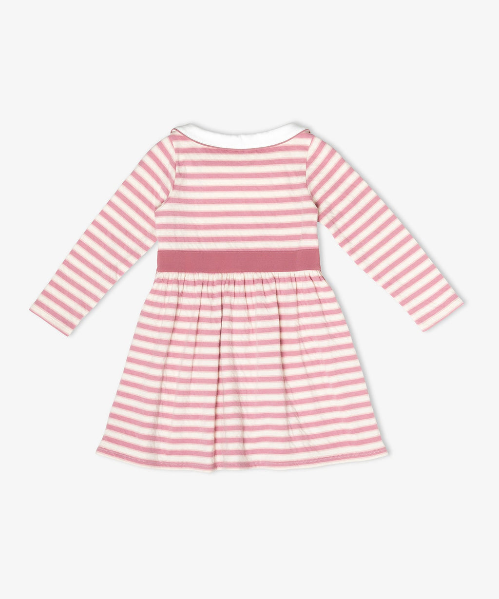 Marie Clare Dress in Rose Rugby Stripe