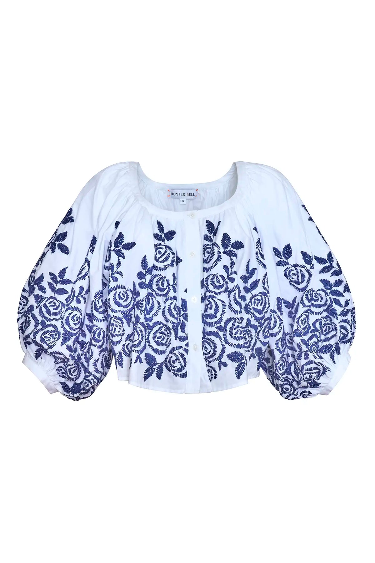 The Marie Top in White Rose Fence paired with denim. 