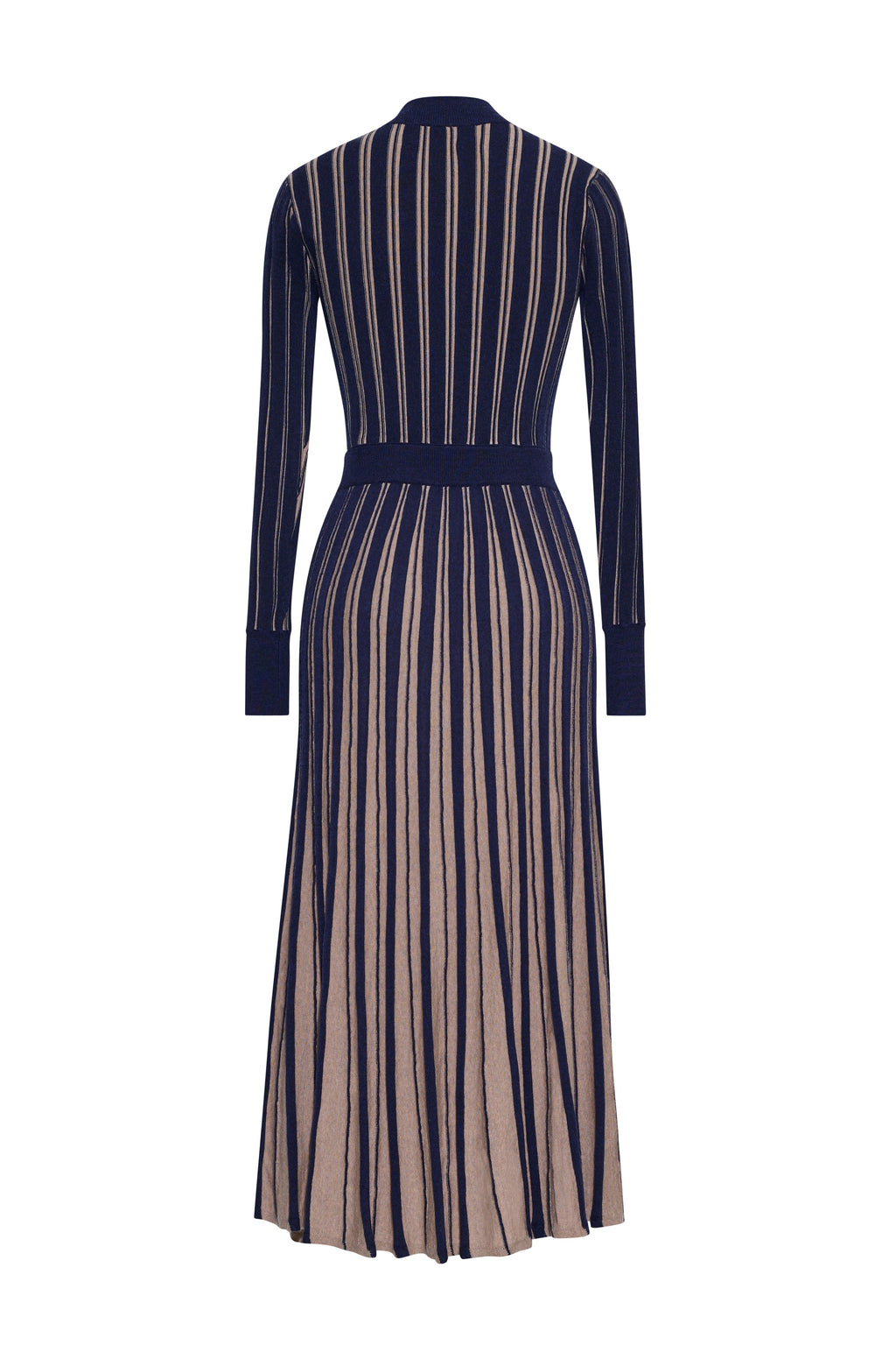 Mariella Dress in Navy/Beige Stripe