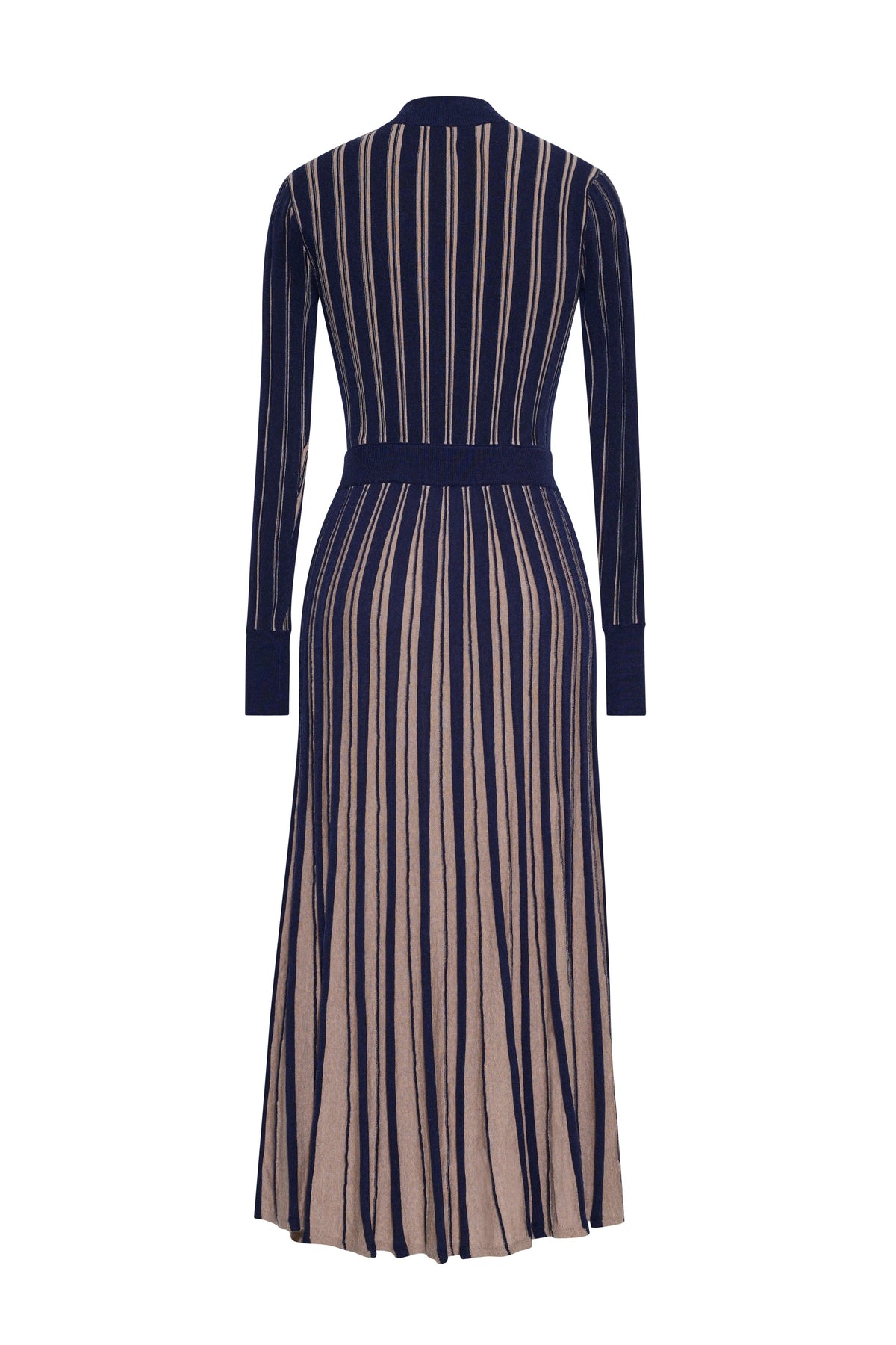 Mariella Dress in Navy/Beige Stripe