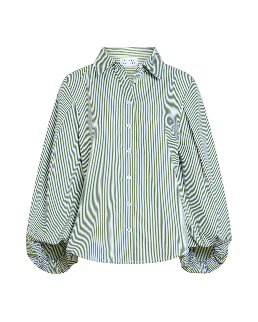 Marina Stripe Top in Sprout/Optic White Multi