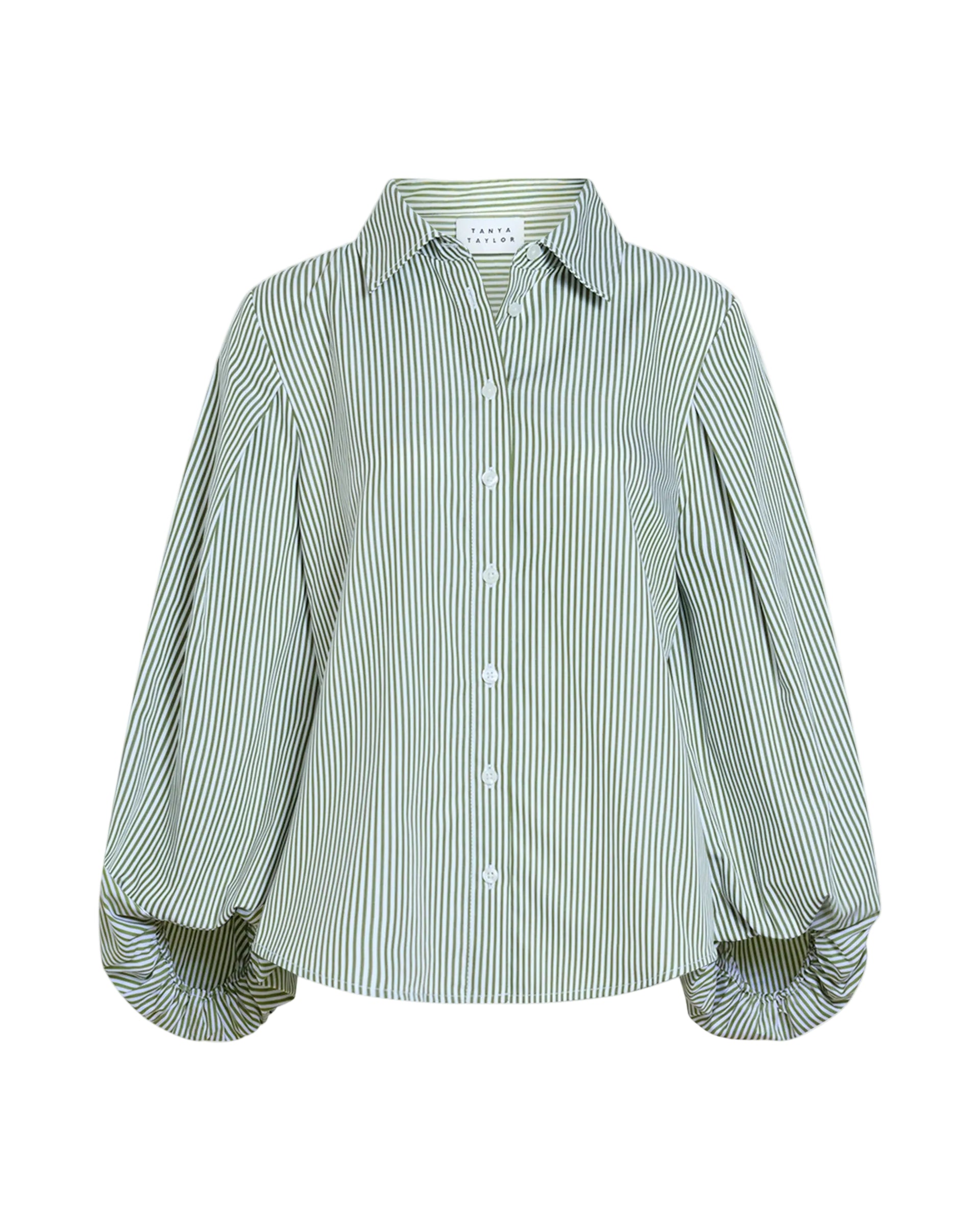 Marina Stripe Top in Sprout/Optic White Multi