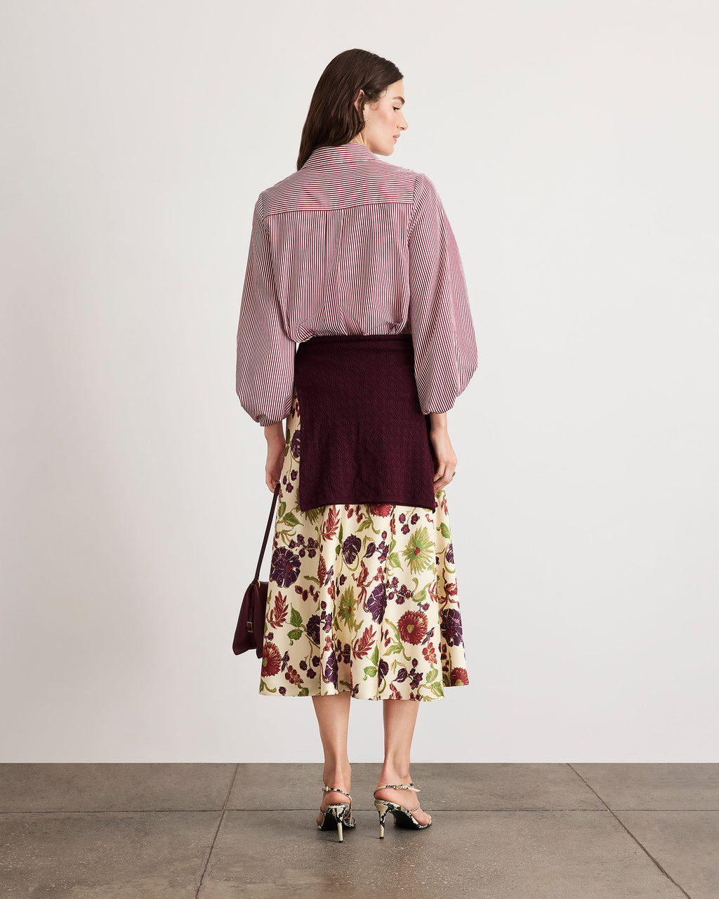 Marina Stripe Top in Deep Redwood/Optic White Multi