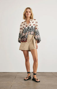Marina Top in Cream & Deep Clay
