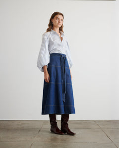 Hudley Skirt in Classic Indigo Blue