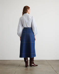 Hudley Skirt in Classic Indigo Blue
