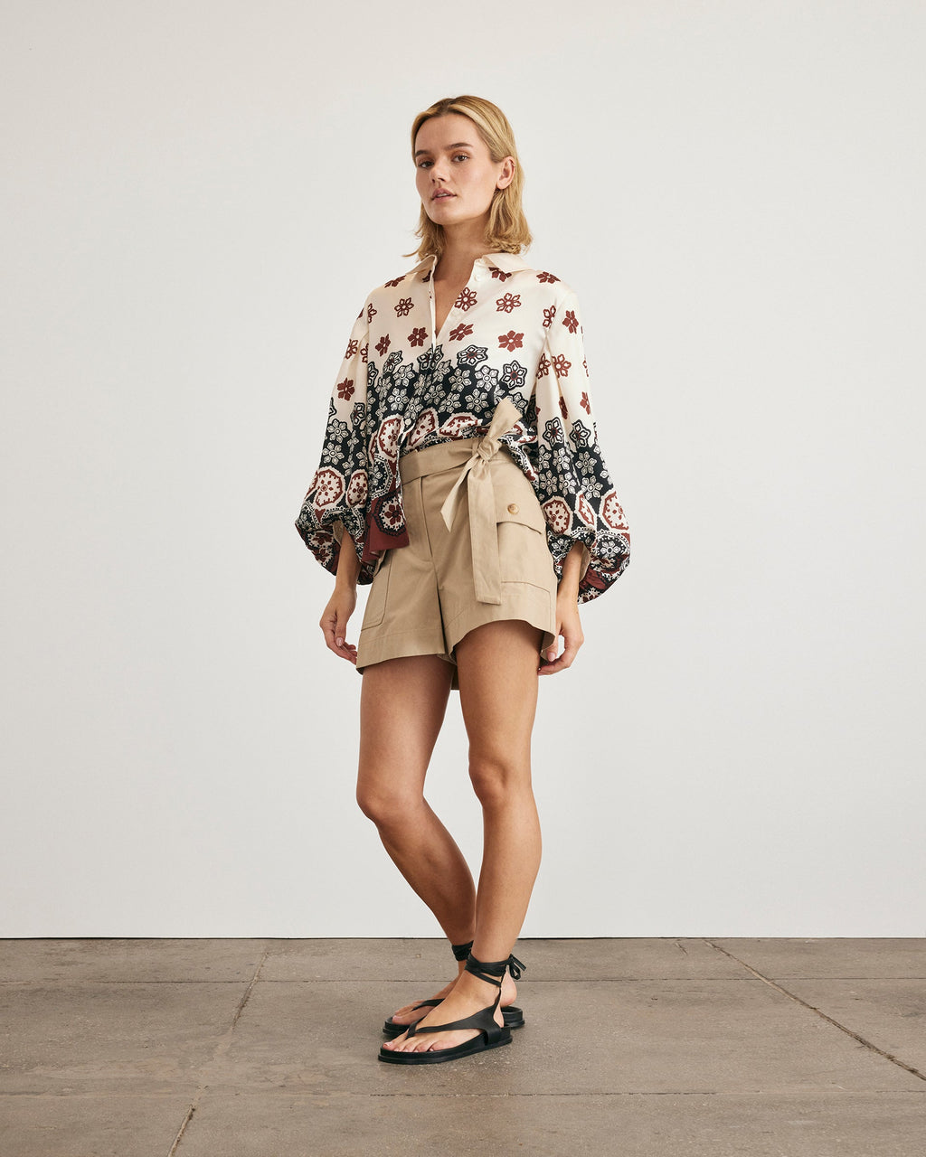 Marina Top in Cream & Deep Clay