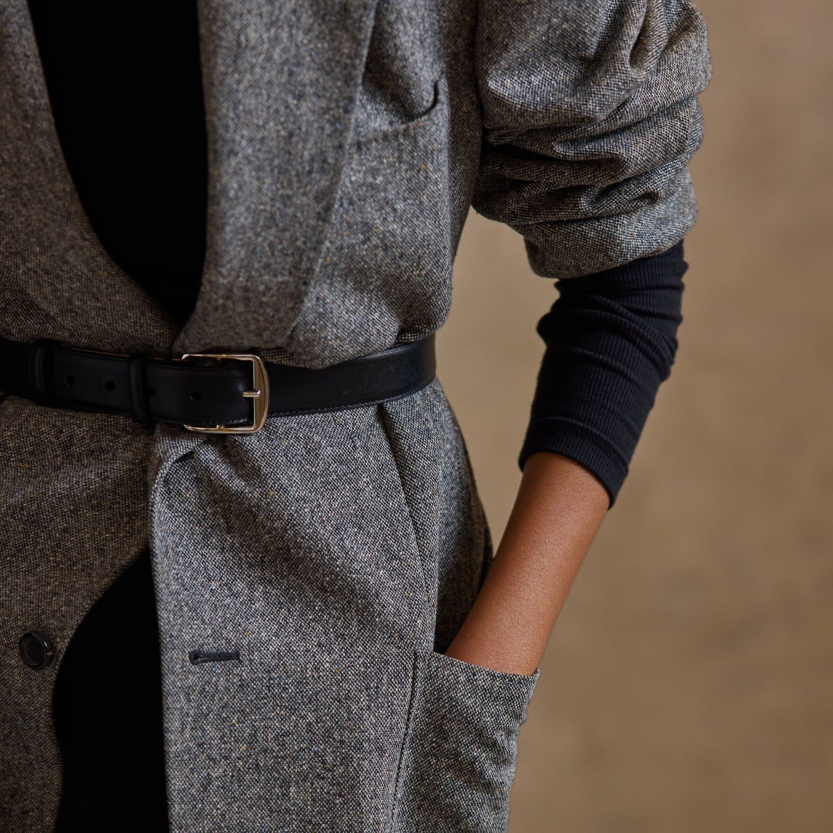 Belt 45 in Vacchetta Black
