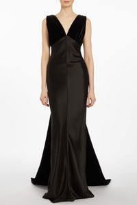 Sabina Velvet and Satin Gown