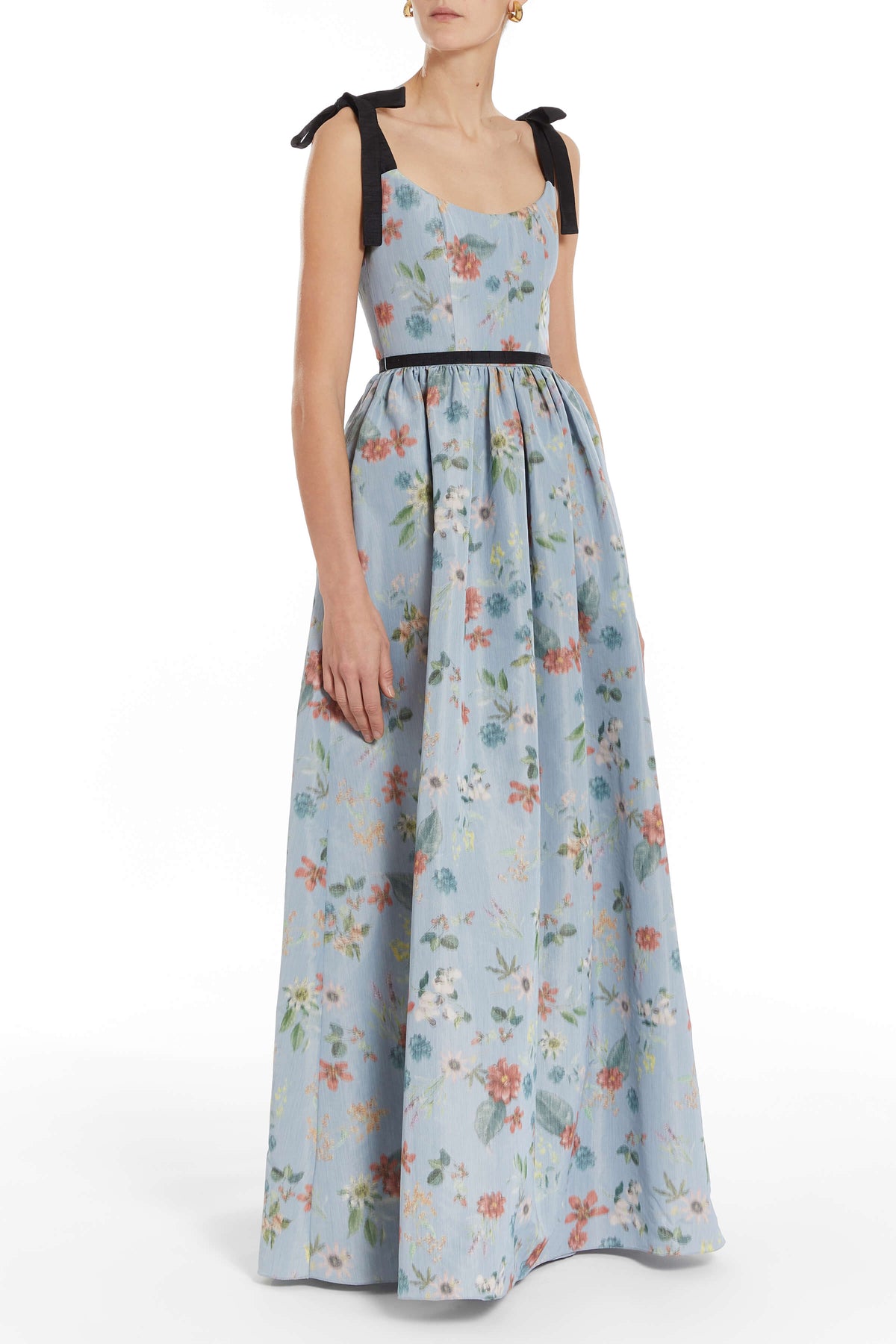 Tatiana Floral Ikat Full Skirt Corset Gown