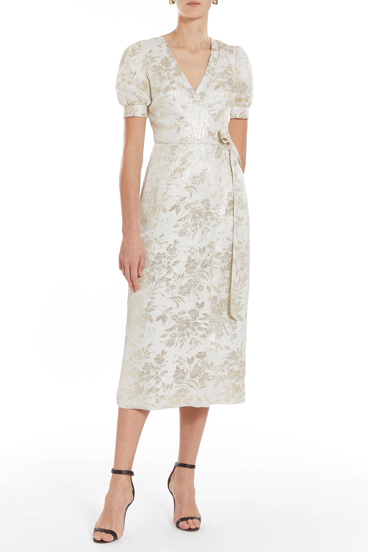 Marni Floral Jacquard Midi Wrap Dress