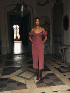 Adelaide Floral Ikat Column Midi Dress