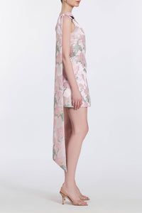 Gita Light Pink Brocade Mini Dress